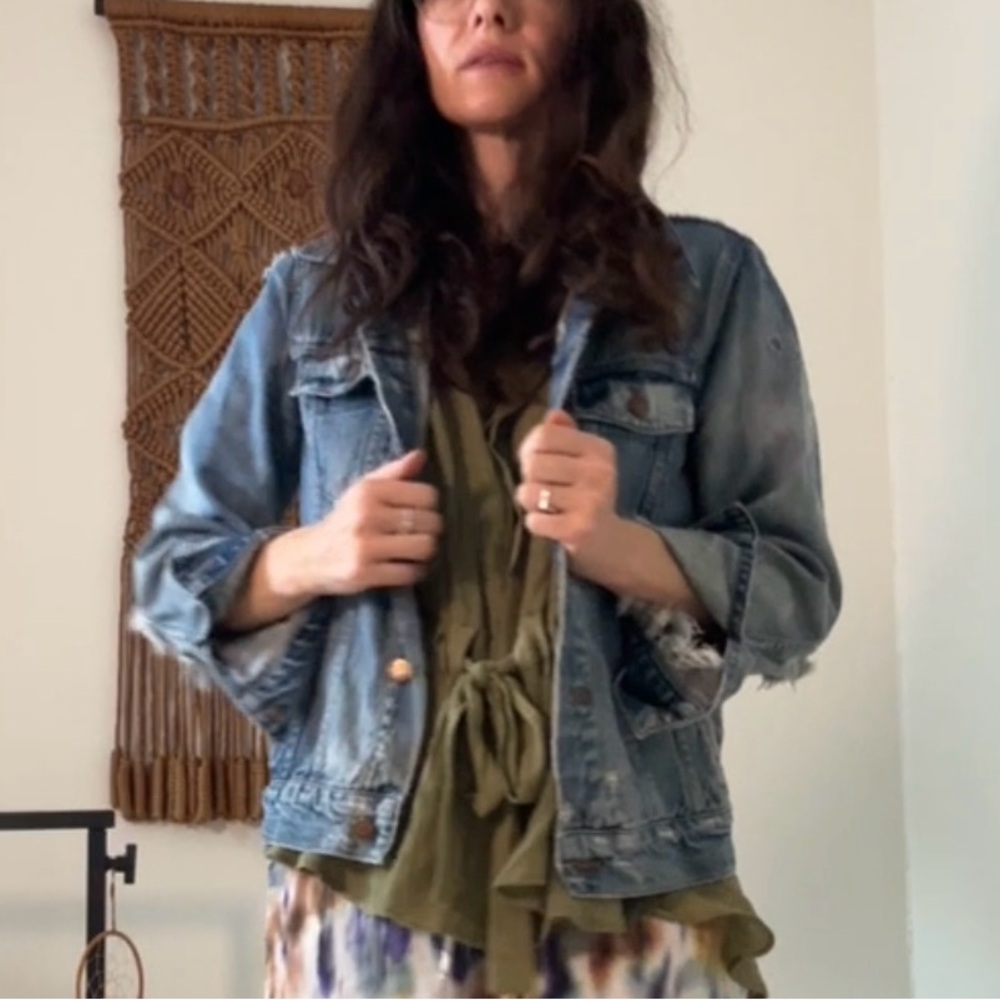 Madewell Distressed Light Blue Denim Jacket